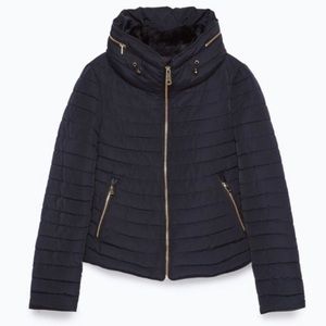 Zara Black Quilted Puffer (S)